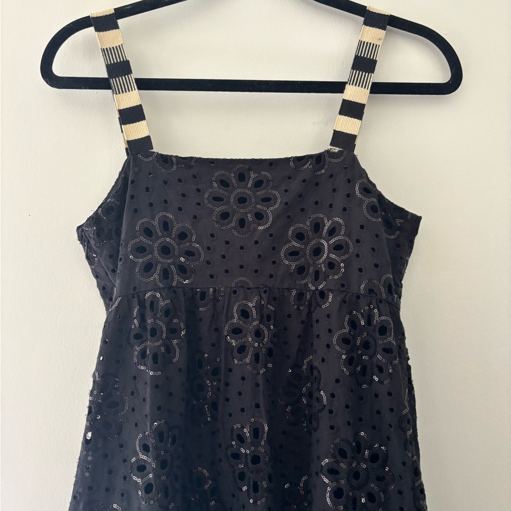 Black Floral Eyelet Dress